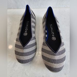 Rothy's navy and gray striped ballet Size 7